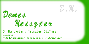 denes meiszter business card